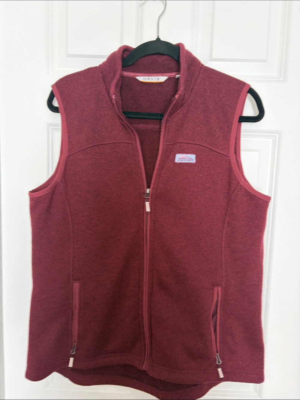Orvis Women's Deep Red Zip-Up Fleece Vest